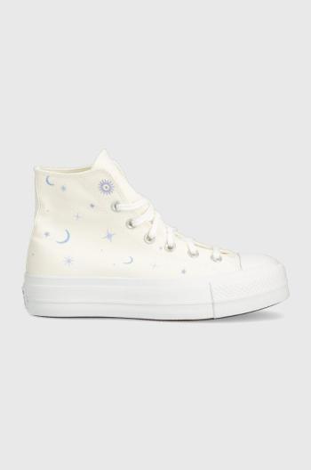 Tenisky Converse Chuck Taylor All Star Lift Platform dámske, béžová farba, A02895C