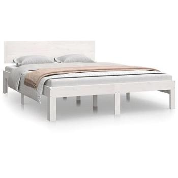 Rám postele biely masívne drevo 150 × 200 cm King Size, 810501