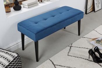 LuxD Dizajnová lavica Bailey 95 cm modrý zamat