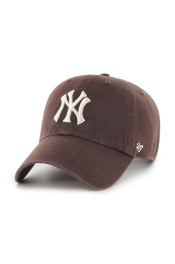 Bavlnená šiltovka 47 brand MLB New York Yankees hnedá farba, s nášivkou, B-NLRGW17GWS-BWE