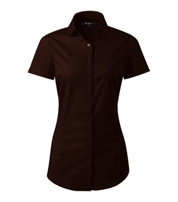 MALFINI Dámska košeľa s krátkym rukávom Flash - Kávová | L