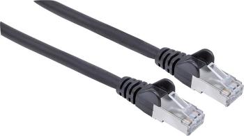 Intellinet 318822 RJ45 sieťové káble, prepojovacie káble CAT 6A S/FTP 15.00 m čierna fóliové tienenie, tienenie pletivom