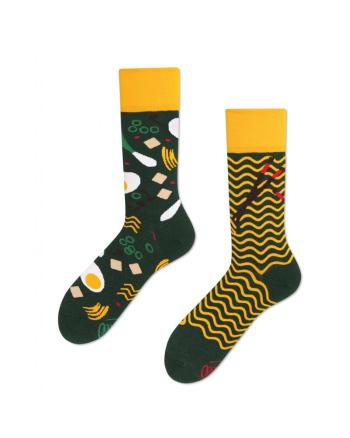 Žlto-zelené ponožky Ramen Noodles