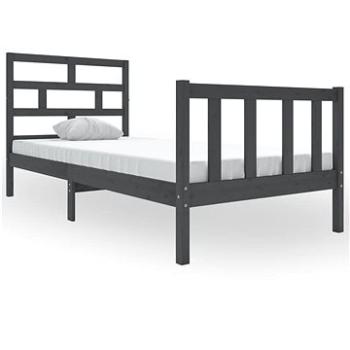 Rám postele sivý masívna borovica 90 × 190 cm Single, 3101315
