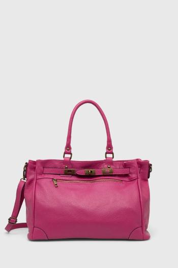 Kožená kabelka Answear Lab X limitovaná kolekcia SISTERHOOD ružová farba