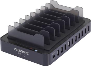 VOLTCRAFT PS-10 PS-10 USB nabíjacia stanica do zásuvky (230 V) Výstupný prúd (max.) 13200 mA 10 x USB  auto-detect