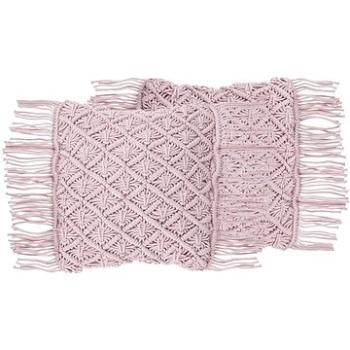 BELIANI, Sada 2 bavlnených vankúšov 40 × 40 cm ružová YANIKLAR, 203230 (beliani_203230)