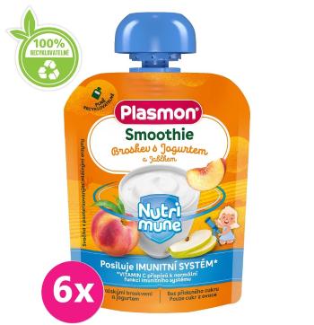 6x PLASMON Kapsička Smoothie NUTRI-MUNE bezlepková ovocie-jogurt broskyňa a jablko 85g, 6 m+