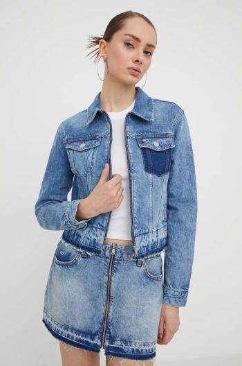 Rifľová bunda Tommy Jeans dámska,prechodná,DW0DW16989