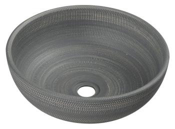 SAPHO - PRIORI keramické umývadlo, priemer 41 cm, farba šedá so vzorom PI024