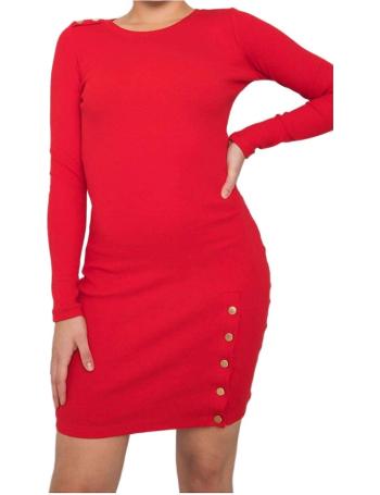 červené mini priliehavé šaty s dlhými rukávmi vel. M