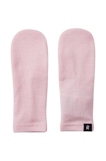 Detské vlnené rukavice Reima ružová farba
