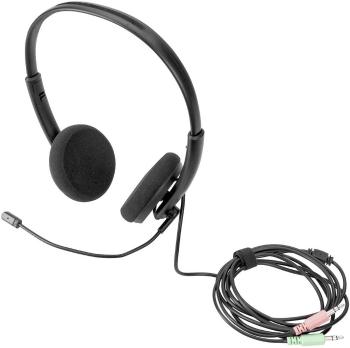Digitus DA-12202 headset 2x 3,5 mm jack (mic./slu.) káblový na ušiach čierna