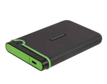 TRANSCEND 4TB StoreJet 25M3C SLIM, 2.5”, USB-C (3.1 Gen 1) Externý Anti-Shock disk, tenký profil, šedo/zelený