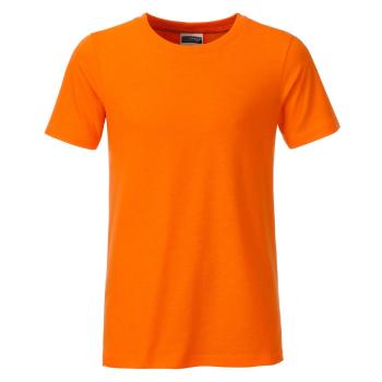 James & Nicholson Klasické chlapčenské tričko z biobavlny 8008B - Oranžová | L