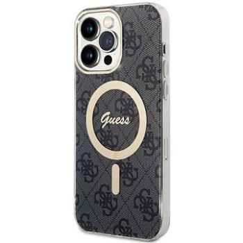 Guess 4G IML MagSafe Kompatibilný Zadný Kryt na iPhone 14 Pro Max Black (GUHMP14XH4STK)