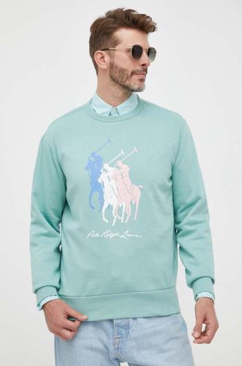 Mikina Polo Ralph Lauren pánska, zelená farba, s potlačou