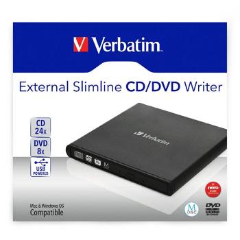 Verbatim 98938, externí CD/DVD mechanika, rýchlosť CD(24x) DVD (8x) technológia MDISC (tm)