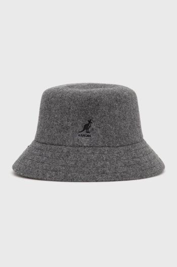 Vlnený klobúk Kangol šedá farba, vlnený