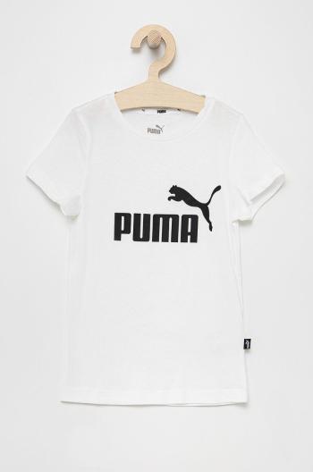 Detské bavlnené tričko Puma 587029 biela farba