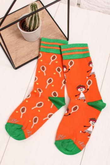 Zeleno-oranžové ponožky Tenista