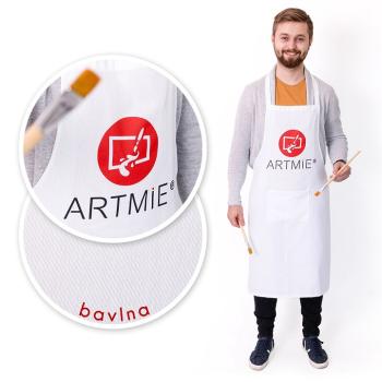 Bavlnená zástera s logom ARTMIE - biela