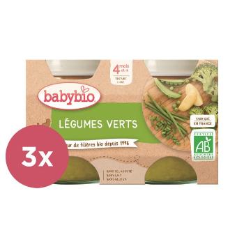 3x BABYBIO Príkrm zelená zelenina 2x 130 g