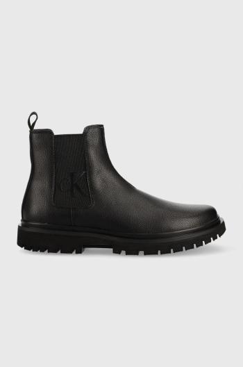 Kožené topánky chelsea Calvin Klein Jeans Lug Mid Chelsea Boot 2 pánske, čierna farba