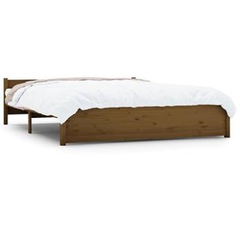 Rám postele medovo hnedý masívne drevo 140 × 190 cm, 815027