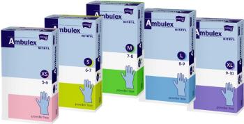 Ambulex nitrylové rukavice biele krátke veľkosť M 100 ks