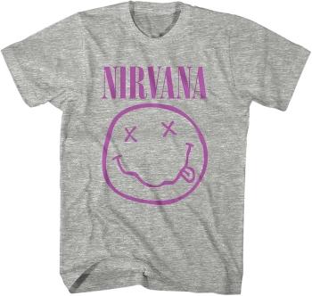 Nirvana Tričko Purple Smiley Grey M