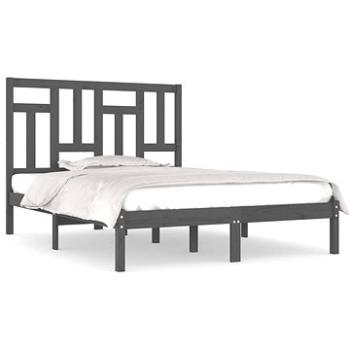 Rám postele sivý masívna borovica 140 × 200 cm, 3104545