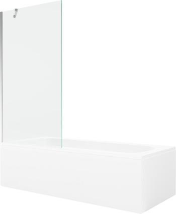 MEXEN/S - Vega obdĺžniková vaňa 170 x 70 cm s panelom + vaňová zástena 90 cm, transparent, chróm 550117070X9509000001