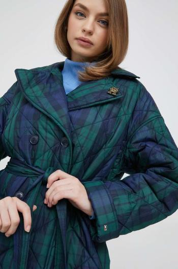 Kabát Tommy Hilfiger dámsky, zelená farba, prechodný, oversize