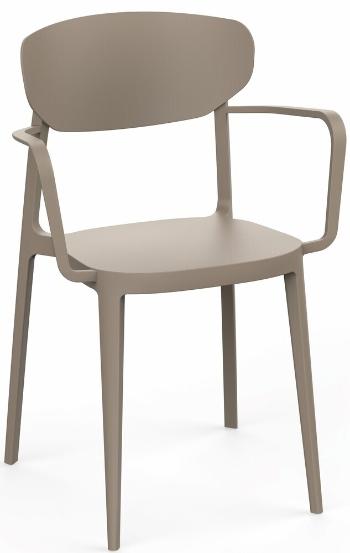 Jedálenská stolička MARE ARMCHAIR Rojaplast Sivohnedá taupe