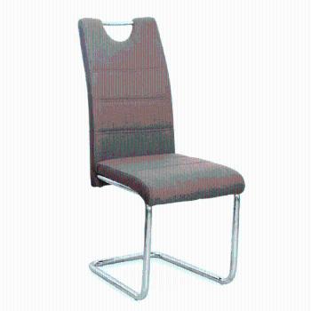 Stolička, hnedá/chróm, IZMA, poškodený tovar-vysedené sedadlo