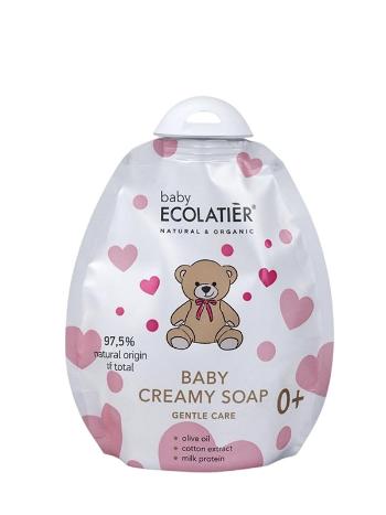 Detské jemné krémové mydlo 0+ - náhradná náplň ECOLATIER 250 ml