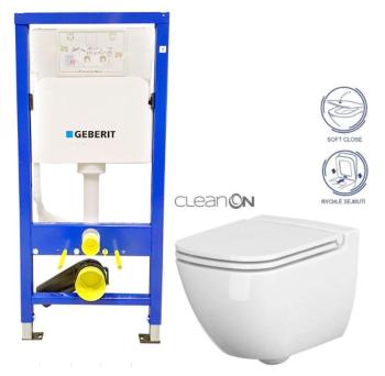 GEBERIT DuofixBasic bez tlačidla + WC CERSANIT CLEANON CASPIA + SEDADLO 458.103.00.1 X CP1