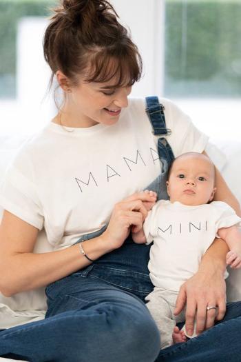 Smotanový set tričiek pre mamičku a bábätko Alba Mama & Mini