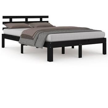 Rám postele čierny masívne drevo 200 × 200 cm, 814778