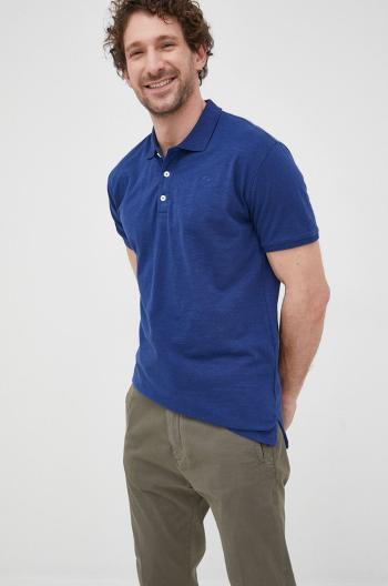 Bavlnené polo tričko Pepe Jeans Fenton tmavomodrá farba, jednofarebné