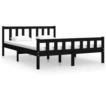 Rám postele čierny masívne drevo 120 × 190 cm Small Double, 810653