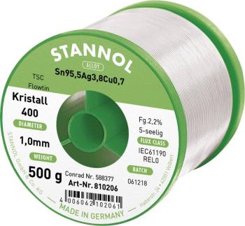 Stannol Flowtin TS spájkovací cín bez olova cievka Sn95,5Ag3,8Cu0,7 500 g 1 mm