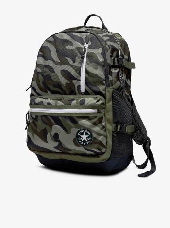 Zelený maskáčový unisex batoh Converse Straight Edge Printed Backpack