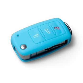 Ochranné silikónové puzdro na kľúč pre VW/Seat/Škoda s vystreľovacím kľúčom, farba svetlo modrá (SZBE-001SB)