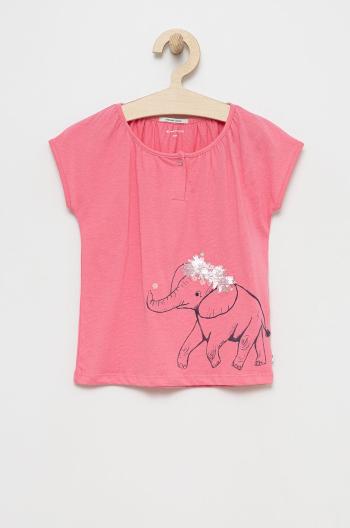 Detské bavlnené tričko Tom Tailor ružová farba,