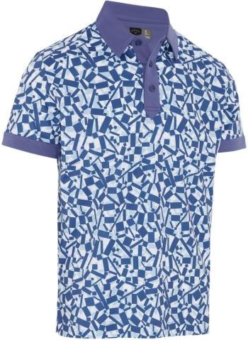 Callaway Birdseye View Allover Print Mens Bijou Blue M Polo košeľa