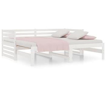 Výsuvná posteľ biela 2× (80 × 200) cm masívna borovica, 814710