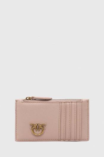Kožená peňaženka Pinko dámsky, ružová farba