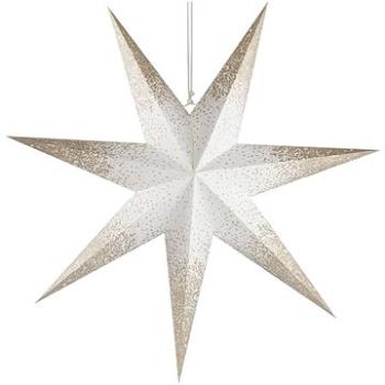 EMOS LED hvězda papírová závěsná se zlatými třpytkami na okrajích, bílá, 60 cm, vnitřní (DCAZ07)